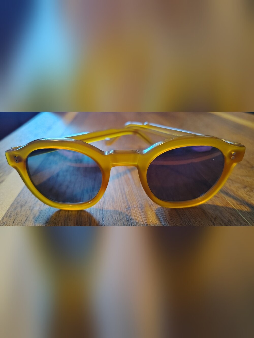 Round Yellow Frame Sunglasses Mocean Brand